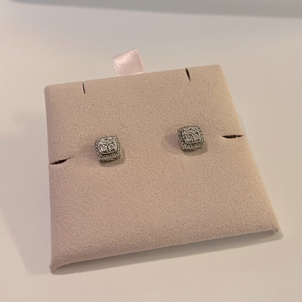 TruMiracle 1/4 CT. T.W. Diamond Square Sterling Silver Earrings